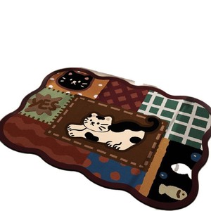 Tapis de bain en terre de diatomée à motif de chat pour salle de bain, entrée, absorbant, antidérapant, séchage rapide, lavable à la main - Product Image 5