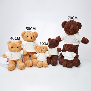 Vêtements et t-shirts à capuche avec logo personnalisé, pulls de 30cm, ourson en peluche classique avec impression par sublimation - Product Image 5