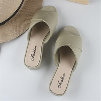 Sandales tongs d'extérieur en PVC à bout ouvert et brides croisées pour femme, style simple, à enfiler, confortables, pour l'été et le printemps