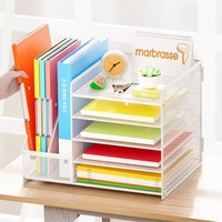 Organizador de Archivos Metálico de 5 Niveles, Estante de Almacenamiento de Documentos de Escritorio, Bandeja de Alambre Metálica para Oficina, Soporte Vertical para Papelería