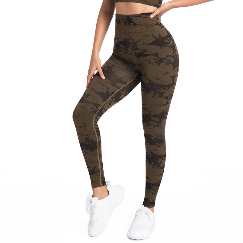 Cross-border E-commerce Yoga Pants Full-Length Color Blocking Sports Fitness Spandex/Nylon High Waist Tight Tummy Control