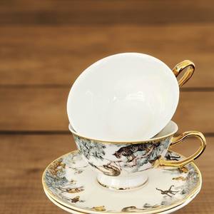 Vente en gros de tasses à thé en céramique et porcelaine de style européen animaux de la jungle et ensemble de tasses à café en porcelaine osseuse emballage unique pour arabe - Product Image 4