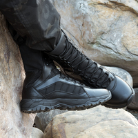 Bottes tactiques mi-mollet noires unisexes, absorption des chocs