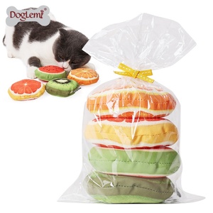 ชุดของเล่นแคทนิปเป็นมิตรต่อสิ่งแวดล้อมไส้โพลีเอสเตอร์ของเล่นเคี้ยวของเล่นแมวตลกใส่สบายพร้อมกระดิ่งแพคเกจผลไม้สำหรับทำความสะอาดฟัน - Product Image 2