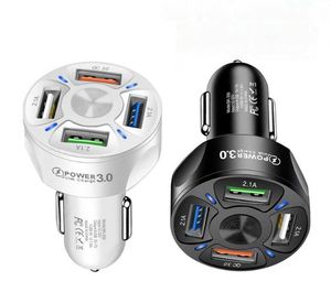 ที่ชาร์จโทรศัพท์ในรถยนต์แบบ QC3.0ที่ชาร์จในรถยนต์แบบ4USB ที่ชาร์จในรถแบบเร็ว QC3.0ที่ชาร์จในรถ2.1A ที่ชาร์จในรถหนึ่งถึงสี่ - Product Image 1