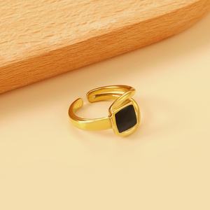 OEM Customized 18K Gold Plated Zircon Enamel <b>Ring</b> Jewelry Stainless Steel Waterproof <b>Open</b> <b>Rings</b> for Women - Product Image 5