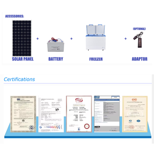 Congélateur à double porte à énergie solaire, vente chaude, réfrigérateur 12v/24v BD/BC-268 litres pour usage domestique et commercial - Product Image 6