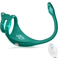 Anillo Vibrador de Silicona para Masajes, Juguete Sexual Masculino, Control Remoto Inalámbrico por APP, Estimulador de Doble Anillo y Doble Vibración, Personalizable, Compra al por Mayor