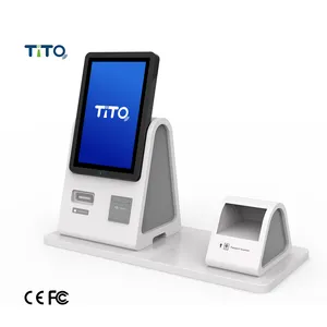 Self-service Touchscreen Passport Scanner Self Hotel Check In Kiosk With Card Dispenser