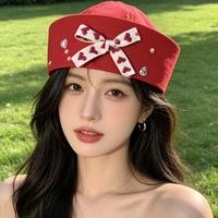 Sombreros de Marinero al por Mayor, Sombreros y Gorras con Corazón Rojo y Perlas, con Logotipo Personalizado, para Cosplay, Fiestas Temáticas