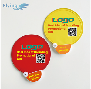Fan pieghevole in nylon stampato su misura con il marsupio, ventilatore a mano promozionale con codice QR mano portatile pieghevole tasca disco volante per la vendita - Product Image 2