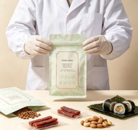 Kantong Plastik PE Food Grade Custom Print dengan Zipper, Anti Lembab, Alas Datar untuk Kemasan Makanan Hewan Peliharaan, Daging Babi, Daging Sapi, Sushi