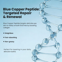 CLOVER RENA Patchs pour les yeux en feuille de cristal bleu organique avec peptide de cuivre et acide hyaluronique, anti-âge, anti-poches, anti-cernes, hydratant