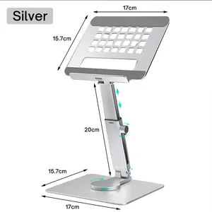 एल्यूमीनियम मिश्र धातु समायोज्य लैपटॉप मैकबुक नोटबुक कंप्यूटर के लिए ब्रैकेट खड़े हो जाओ 360 तह पोर्टेबल उठाने ठंडा धारक