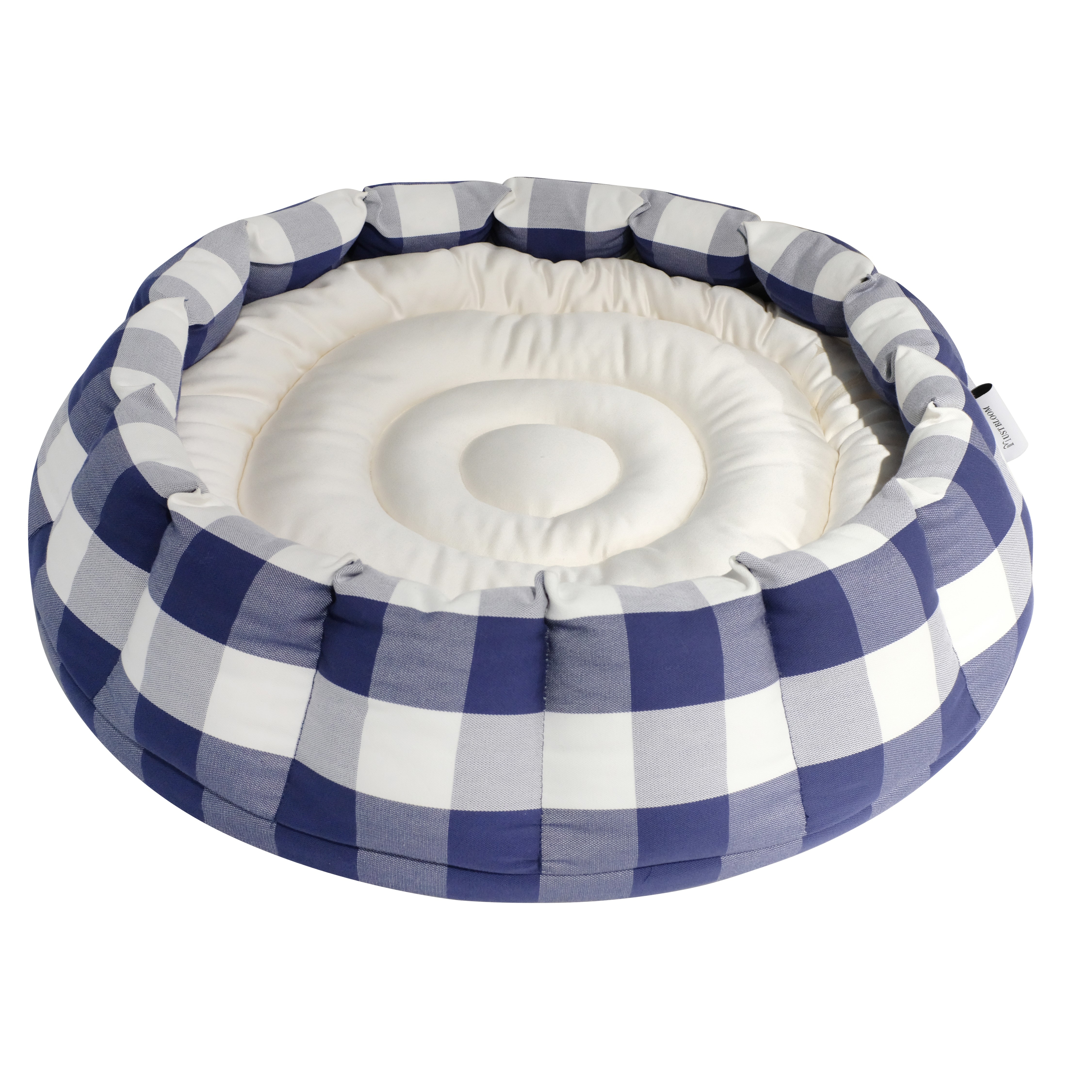High-end Handcrafted Blue And White Checkered Cashmere Baby Mattress