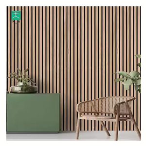 Paneles Acústicos de Madera Modernos T Akupanel, Listones de Madera con Alta Absorción de Sonido para Oficina, <span class=keywords><strong>Gimnasio</strong></span>, Insonorización - Product Image 1