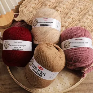 Fil acrylique mélangé, fil brut pour tricot à la main, écharpe et pull pour bébé et enfant, fil moyen épais, <span class=keywords><strong>pelote</strong></span> <span class=keywords><strong>de</strong></span> fil DIY - Product Image 3