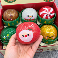 Jouet Squishy Bao Bun de Noël 8,5 cm, scintillant, doux, sensoriel, anti-stress, cadeau de vacances, vente en gros