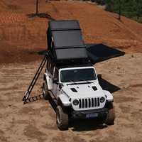 Tente de toit rigide en aluminium avec ventilateur latéral et auvent, ouverture rapide automatique quatre saisons, étanche pour le camping en extérieur et tout-terrain
