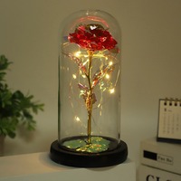 Emballage personnalisé Rose Éternelle Artificielle LED Abat-jour en Verre Décoration de Noël Cadeau de Saint-Valentin des Mères