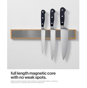 Nouveau produit phare : <span class=keywords><strong>Support</strong></span> magnétique mural en bambou puissant pour couteaux, ustensiles et outils - Product Image 3