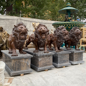 รูปปั้นทองสัมฤทธิ์รูปสัตว์ทำจากทองเหลืองรูปปั้นสิงโตประตูหน้าสำหรับสวนกลางแจ้งกำหนดได้เอง - Product Image 1