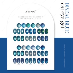JTING Vente en gros de vernis à ongles gel effet œil de chat Dindal Blue de haute qualité, 12 couleurs, collection OEM/ODM, design gratuit, vernis à ongles gel professionnel - Product Image 3