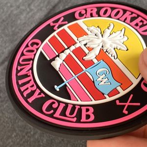 Custom 3D Effect Soft Rubber Logo Patches Iron-On Hook and Loop PVC <b>Badges</b> for Clothing in Flower and Heart Shape for Hats - Product Image 1