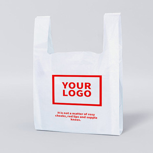 Custom Cheap Biodegradable Plastic t Shirt <b>Bags</b> Roll for Shopping Carry clear White <b>Compostable</b> <b>Bag</b> Used Restaurant and Food - Product Image 4