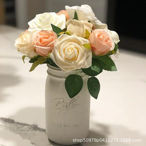 Di alta qualità 25 pz schiuma artificiale PE 8cm teste di Rose fiore con il ramo della madre san valentino decorazione di nozze - Product Image 6