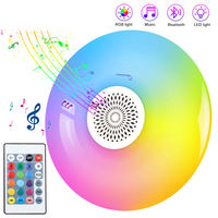 Haute Puissance Télécommande UFO Ampoule Lumière Coloré BT Haut-Parleur Musique 24w Smart Rgb Plafonnier Led Ampoules
