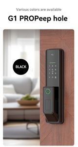 Poignée de porte électrique à empreinte digitale, serrure intelligente contrôlée par application Wifi Tuya, porte en aluminium sécurisée, clés électroniques numériques - Product Image 5