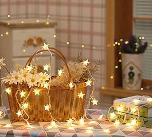 クリスマスライト10 FTバッテリー式室内装飾装飾装飾,20 LEDスターストリングパーティーウェディングホリデーデコレーション - Product Image 1