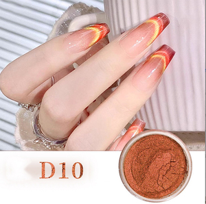 ผงทำเล็บ 60 ชิ้น ขายส่ง ผงโครมสำหรับตกแต่งเล็บ 10 สี ผงสองสี 9D เอฟเฟกต์ตาแมว เอฟเฟกต์กระจก - Product Image 3