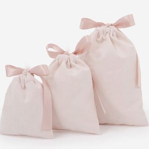New Design Mini Velvet Jewelry <b>Pouch</b> Custom Soft Velvet Gift Bag Silk Ribbon <b>Drawstring</b> <b>Pouch</b> With Logo Printing - Product Image 5
