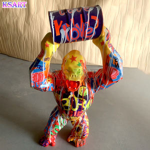 Gran estatua pintada a mano de Tit Gorilla Museum Mall decorada con obras de arte de exhibición de esculturas de King Kong - Product Image 3