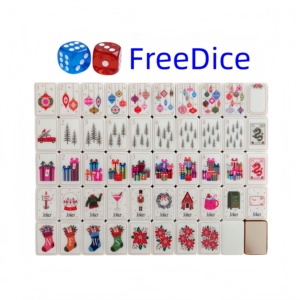 Source Factory Modern Exquisite Engraved Luxury American Christmas Ceramic Mahjong Tiles Portable for 4 Players <b>Entertainment</b> - Product Image 2