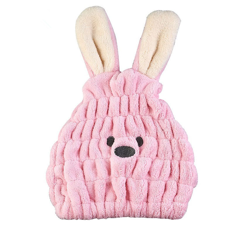 Милая детская шапочка для сухих волос с кроличьими ушками, Женская Абсорбирующая быстросохнущая шапочка для сушки волос