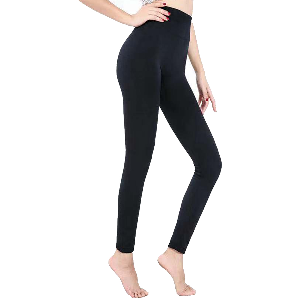 High Quality Yarn Dyed Knit Winter Solid Color Simple Flat Front Full Length High Elastic Nylon/Spandex Leggings High Women
