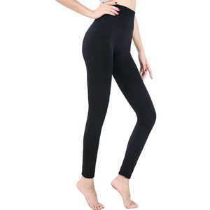 Top Quality tinto in filo invernale tinta unita semplice lungo caldo Leggings ad alta elasticità a vita alta per le donne - Product Image 4