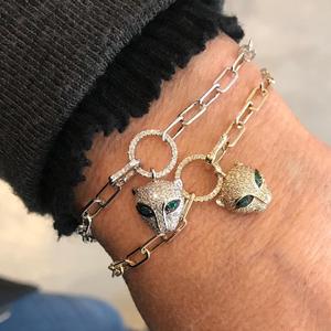 New Arrived Gold Plated Jaguar Leopard <strong>Charm</strong> Bracelet <strong>Bangle</strong> with Cz Tennis Chain Bracelet for Women Men Adjustable Jewelry - Product Image 4