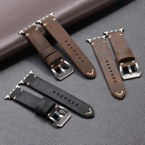 <span class=keywords><strong>Correa</strong></span> de Reloj de Cuero Crazy Horse Retro de 38/40/41 mm <span class=keywords><strong>para</strong></span> <span class=keywords><strong>Iwatch</strong></span>, Correas de Reloj de Cuero Genuino de 42/44/45/46/49 mm <span class=keywords><strong>para</strong></span> Reloj Inteligente - Product Image 1