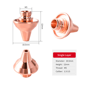 Boquilla de Corte Láser <span class=keywords><strong>Mazak</strong></span> Original de Alta Precisión, D10.5 H12 M5, Capa Única, para Corte Láser WXS Raytools Precitec - Product Image 3