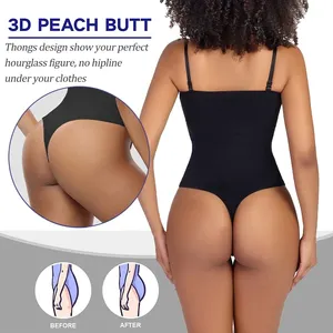 Body sculptant sexy sans couture pour femme, rehausseur de fesses, amincissant les cuisses, lissant, à entrejambe ouvert, haute élasticité - Product Image 4