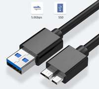 Kustom Pengisi Daya Cepat USB 3.0 Ke Micro-b Transfer Data Micro B Kabel USB3.0 untuk Hard Drive Disk