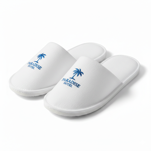 Pantuflas Desechables Paradise Hotel, Parte Superior y Forro de Tela No Tejida, Suela de EVA, Logotipo Bordado, Punta Abierta, Para Todas las Estaciones, Hechas en EE. UU. - Product Image 2