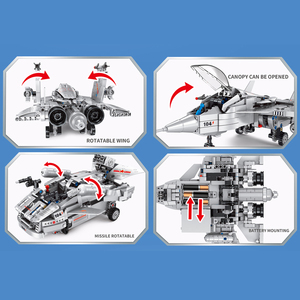 2in1RC <strong>Car</strong> Plane Airplanes Remote Control Aircraft <strong>RC</strong> Airplane <strong>Kit</strong> J15 Fighter Jet <strong>DIY</strong> Building Block Kids Educational Toy - Product Image 4