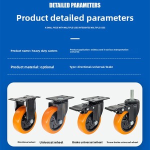 Moyennes roulettes pivotantes durables en PP de 3/4/5 pouces Roues directionnelles universelles pour chariots à main industriels Étagère pour petits chariots - Product Image 3