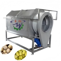 Automatische Yam Gember Aardappel Schil- en Wasmachine Wortel Ui Aardappel Trommelschilmachine