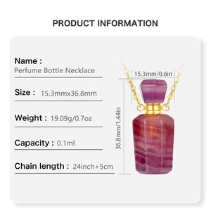 Parfüm Şişesi Kolye Kolye Doğal Mor Taş Esansiyel Yağı Difüzör Aromaterapi Kadınlar Takı - Product Image 2